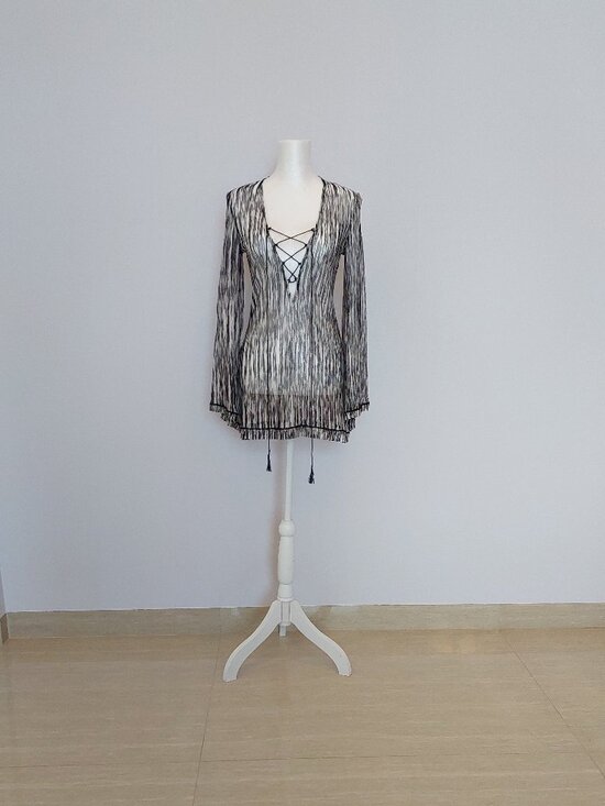 Missoni Other - Exquisite Missoni Mare Knit Fringe Lace-Up Cover-Up - IT 46 US10 (L)